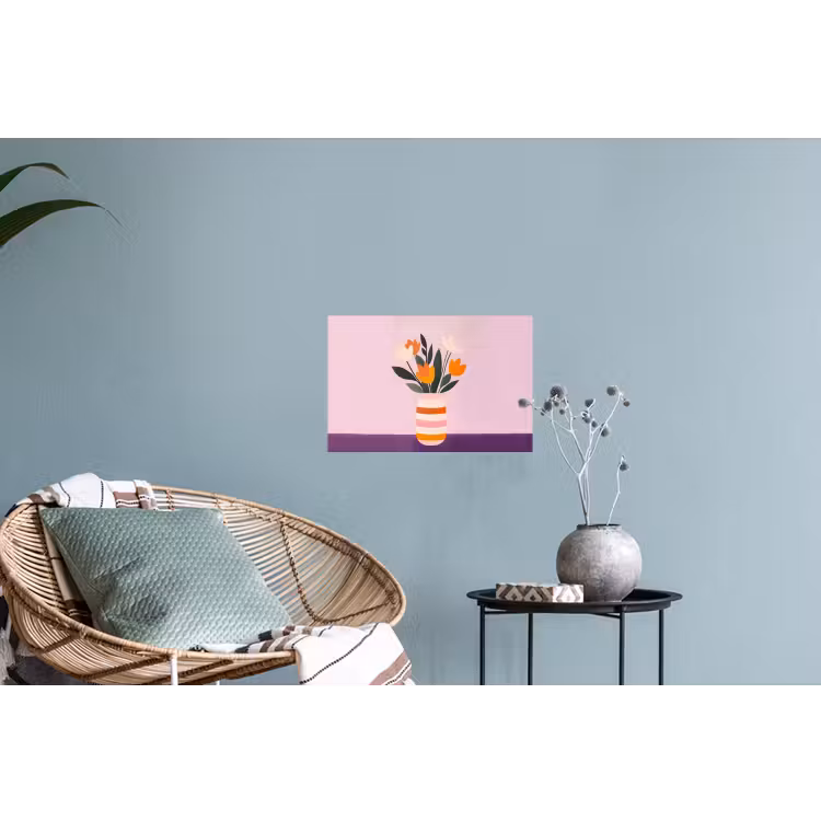 Muursticker - Tulpen - Vaas - Strepen - Paars — 4