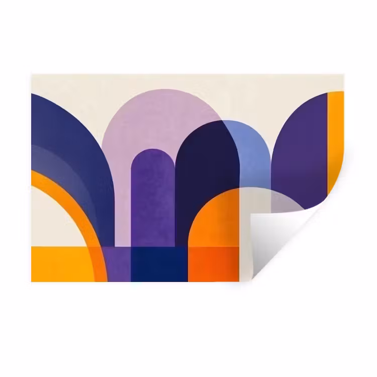 Muursticker - Vormen - Abstract - Grafisch - Oranje — 1