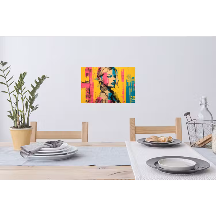 Muursticker - Vrouw - Verfstrepen - Gekleurd — 3