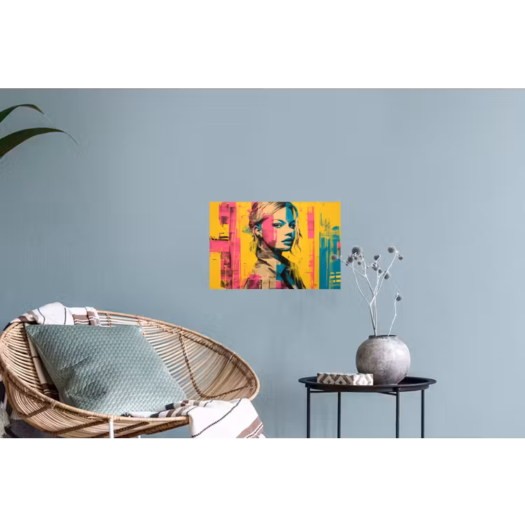 Muursticker - Vrouw - Verfstrepen - Gekleurd — 4
