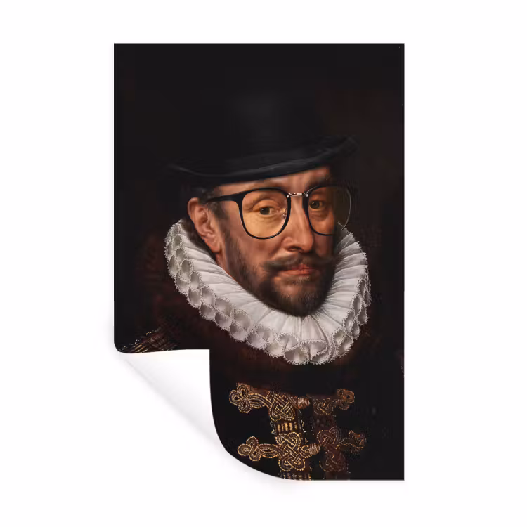Muursticker - Willem van Oranje - Adriaen Thomasz - Bril — 1