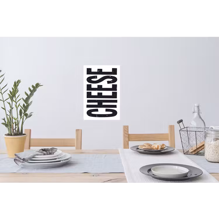 Muursticker - Zwart - Vintage - Cheese - Japandi — 3