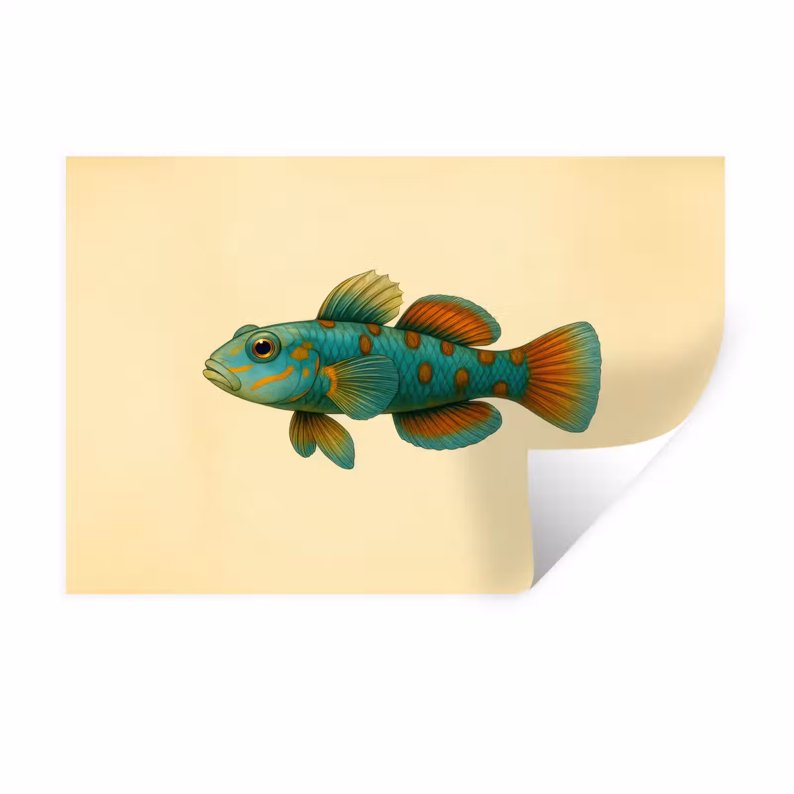 Muursticker - Vis - Blauw - Stippen - Schubben — 1