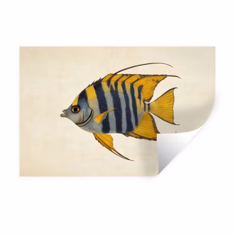 Muursticker - Vis - Sierlijk - Vinnen - Illustratie — 1