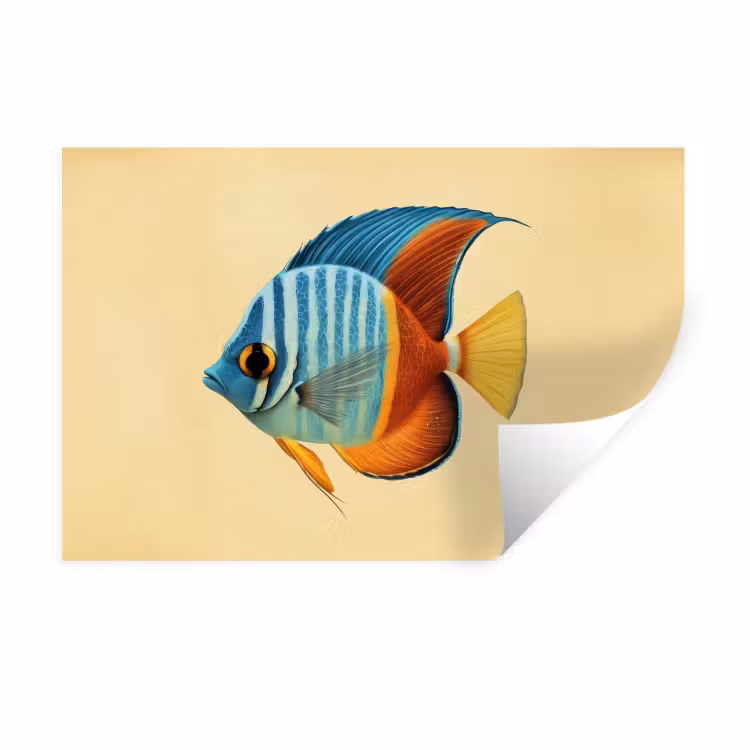 Muursticker - Vis - Vinnen - Blauw - Ogen — 1