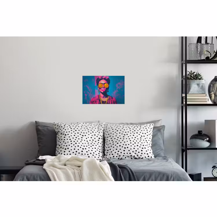 Muursticker - Vrouw - Kauwgom - Zonnebril - Oranje — 5