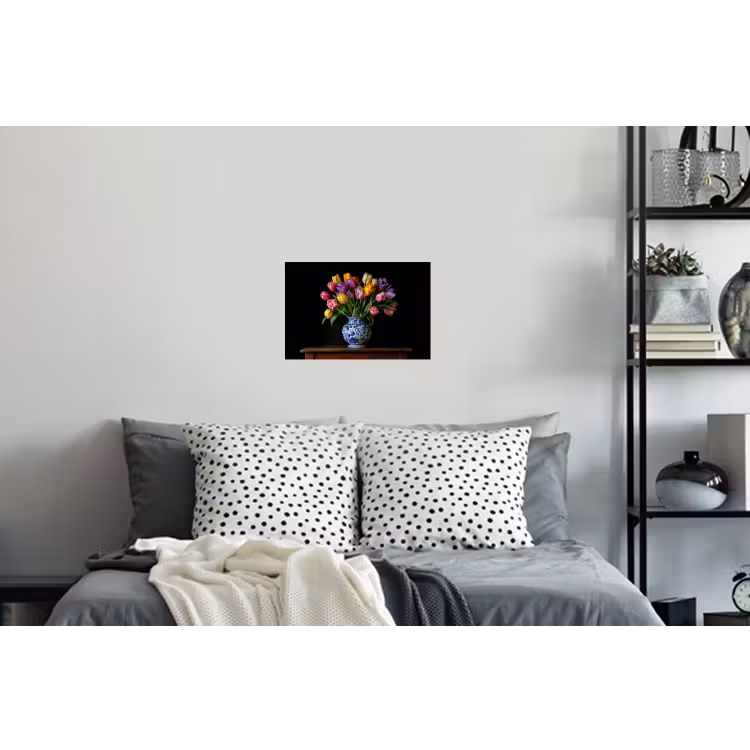 Muursticker - Tulpen - Kleuren - Hout - Vaas — 5