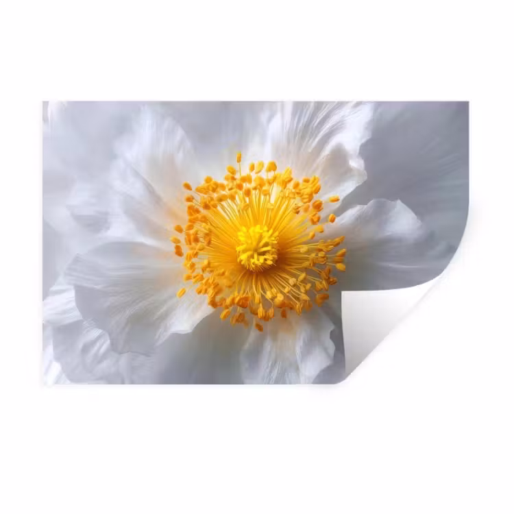 Muursticker - Wit - Bloem - Elegant — 1