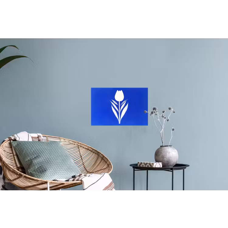 Muursticker - Tulp - Minimalistisch - Bladeren - Wit — 4