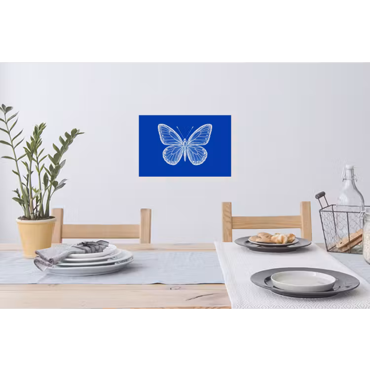Muursticker - Vlinder - Wit - Getekend - Stippen — 3