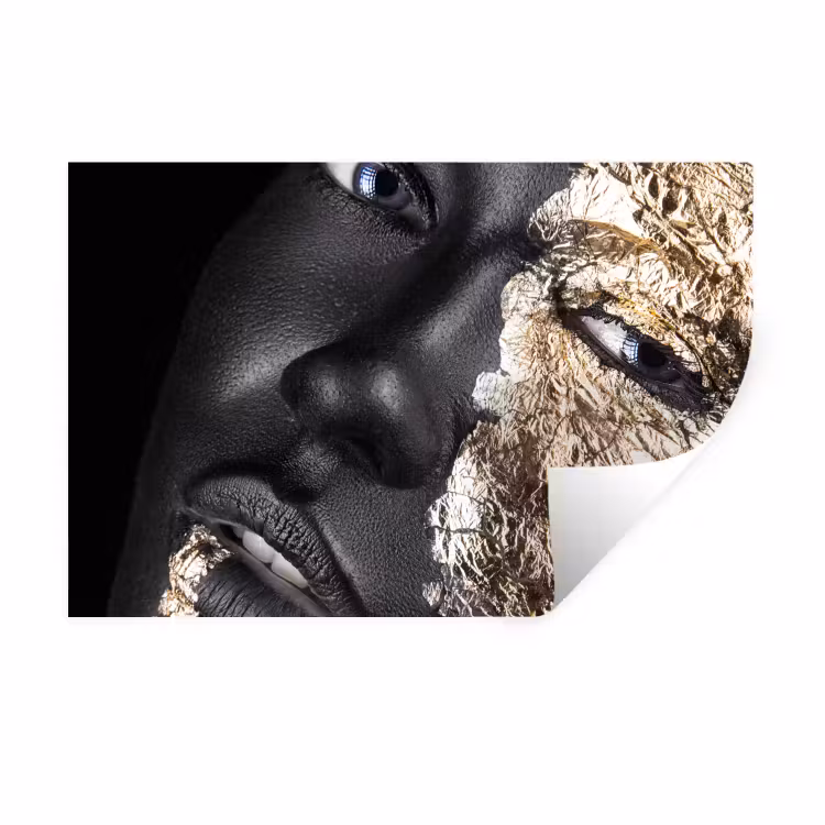 Muursticker - Vrouw - Goud - Zwart - Verf - Luxe — 1