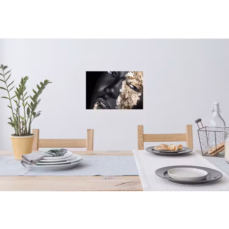 Muursticker - Vrouw - Goud - Zwart - Verf - Luxe — 3