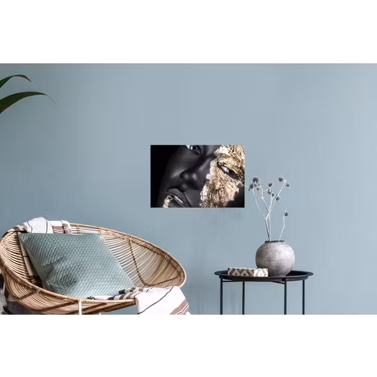 Muursticker - Vrouw - Goud - Zwart - Verf - Luxe — 4