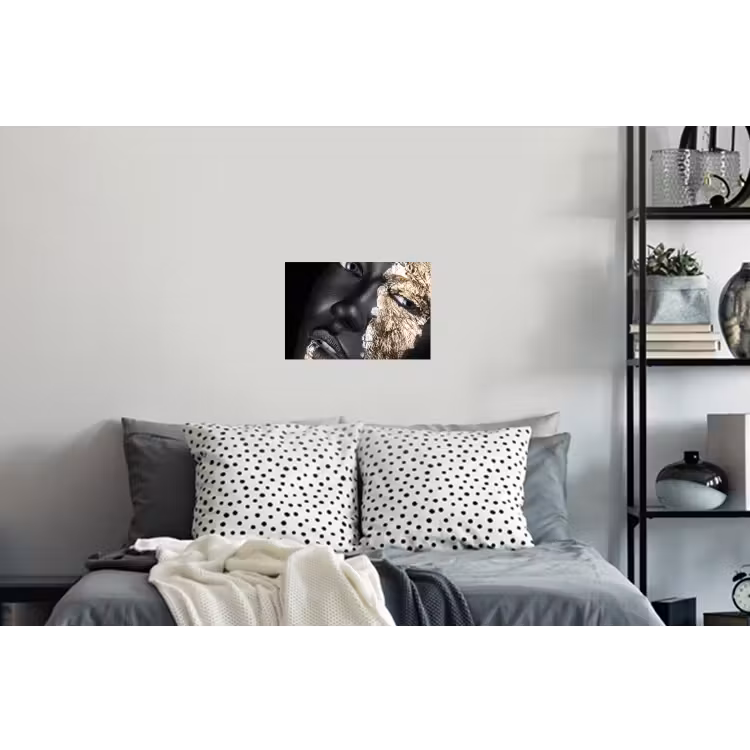 Muursticker - Vrouw - Goud - Zwart - Verf - Luxe — 5