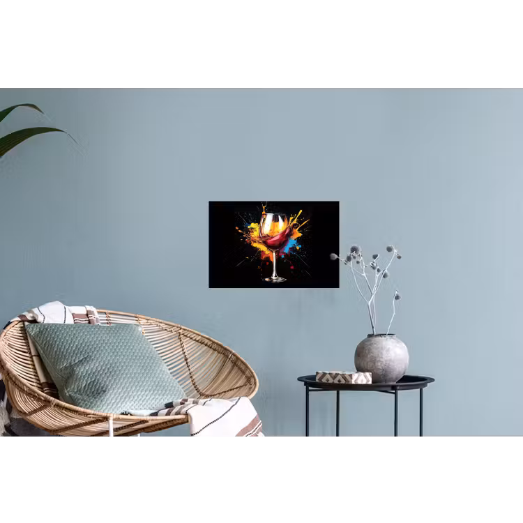 Muursticker - Wijn - Glas - Graffiti - Borrel - Rood - Verf — 4