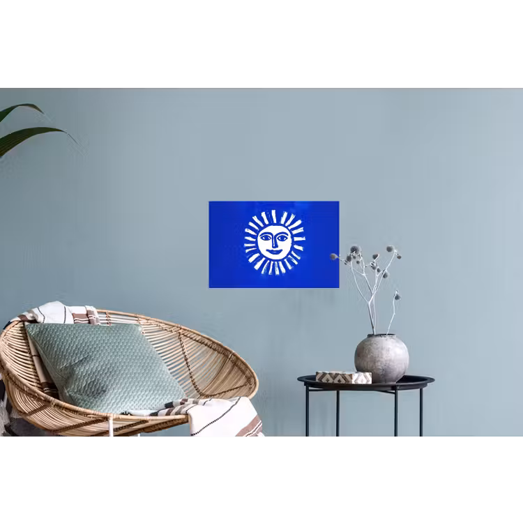 Muursticker - Zon - Gezicht - Penseelstructuur - Blauw — 4