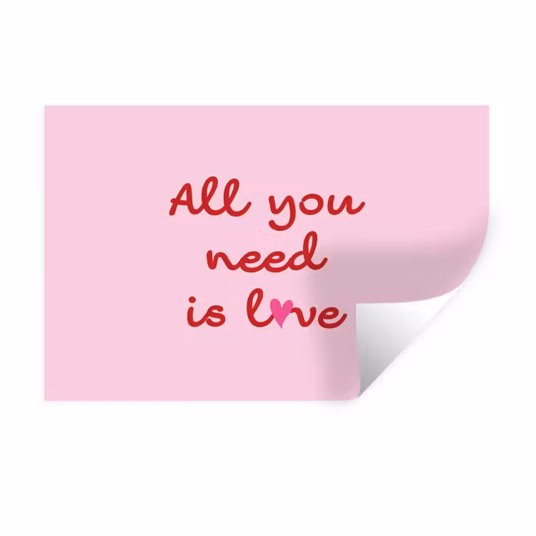 Muursticker - Tekst - Roze - Love - Hart — 1