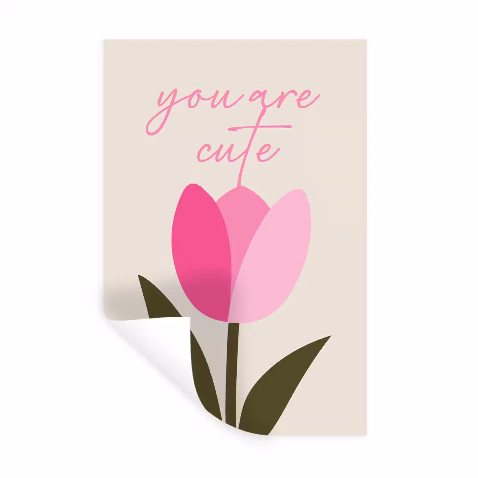 Muursticker - Tulp - Roze - Valentijn - Bloem — 1