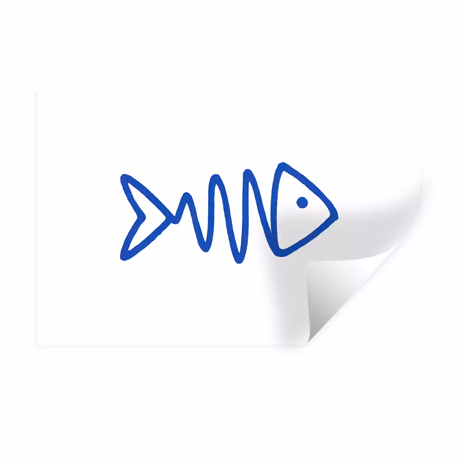 Muursticker - Vis - Minimalistisch - Blauw - Lijn — 1