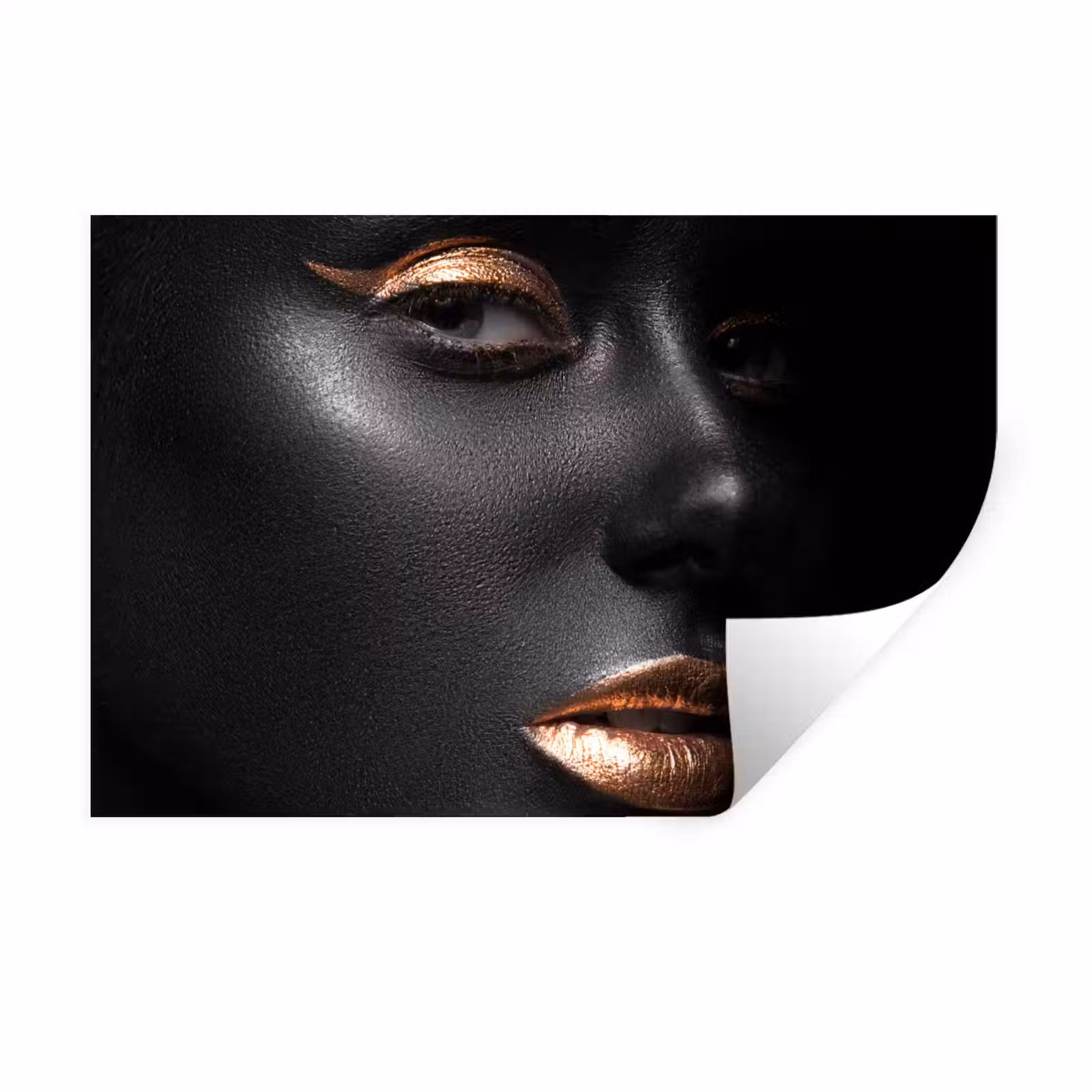 Muursticker - Vrouw - Make-up - Koper - Zwart — 1