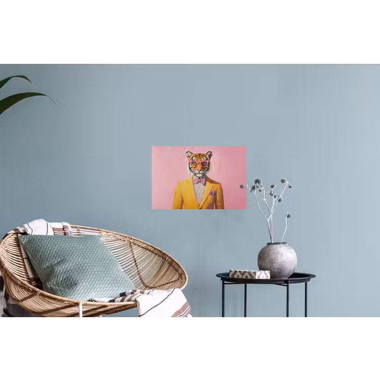 Muursticker - Tijger - Bril - Geel - Jasje — 4