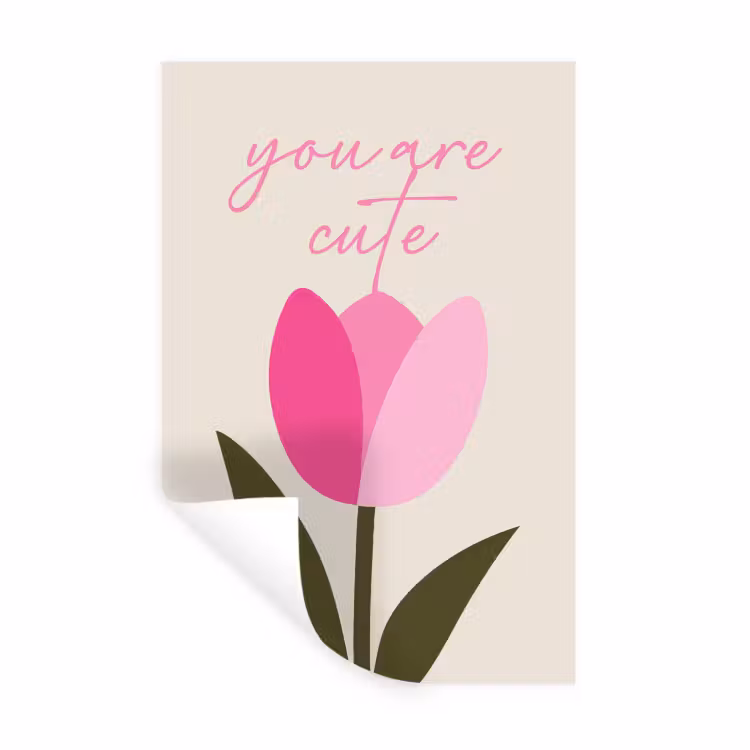 Muursticker - Tulp - Roze - Valentijn - Bloem — 1