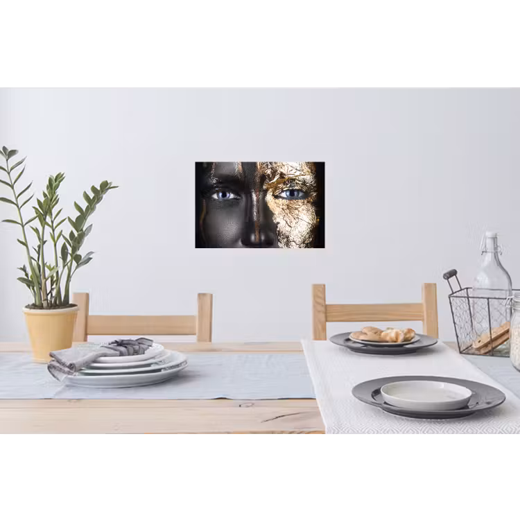 Muursticker - Vrouw - Bladgoud - Zwart - Goud - Luxe — 3