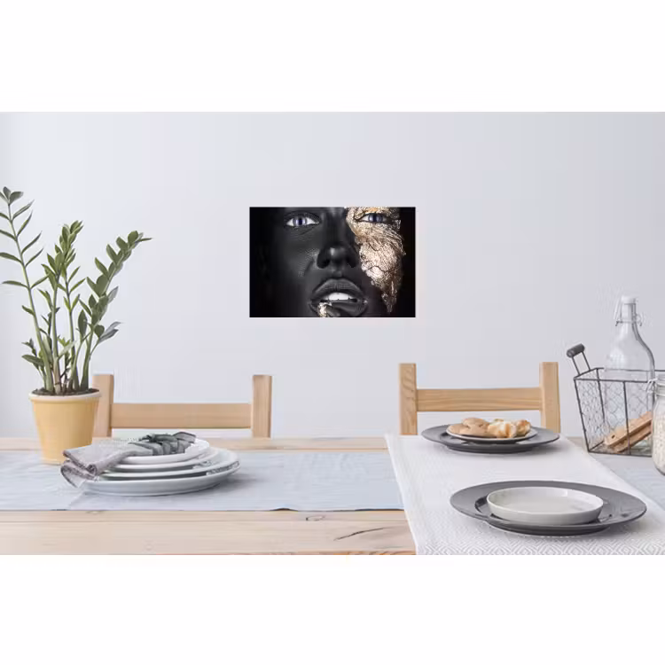 Muursticker - Vrouw - Bladgoud - Zwart - Huid - Luxe — 3