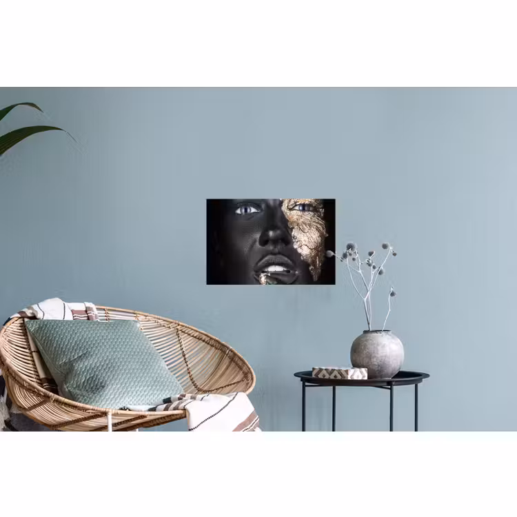 Muursticker - Vrouw - Bladgoud - Zwart - Huid - Luxe — 4
