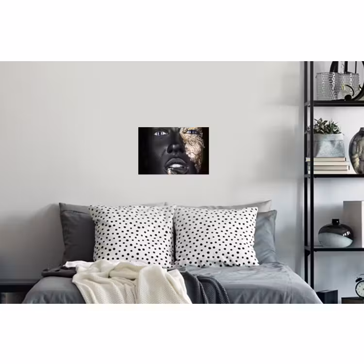Muursticker - Vrouw - Bladgoud - Zwart - Huid - Luxe — 5