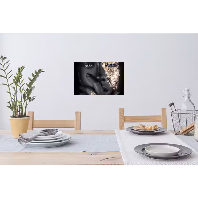 Muursticker - Vrouw - Goud - Zwart - Schmink - Luxe — 3
