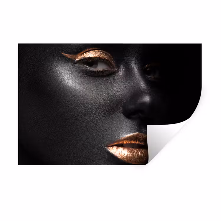 Muursticker - Vrouw - Make-up - Koper - Zwart — 1