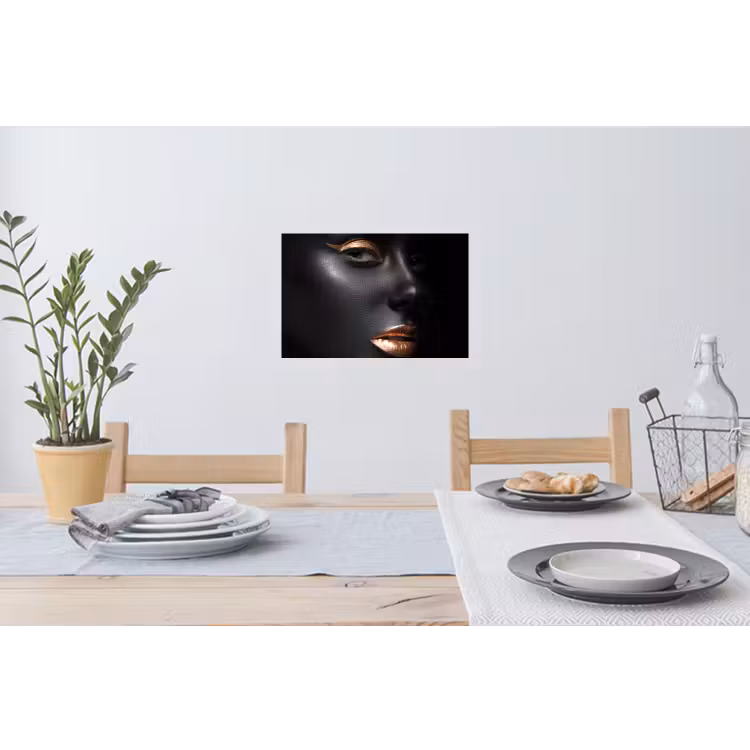 Muursticker - Vrouw - Make-up - Koper - Zwart — 3