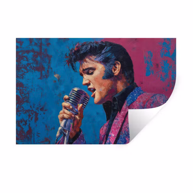 Muursticker - Zingende man - Glitterjas - Microfoon — 1