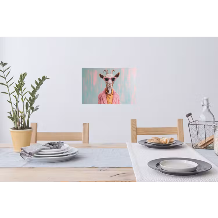 Muursticker - Zonnebril - Roze - Geit - Horen — 3
