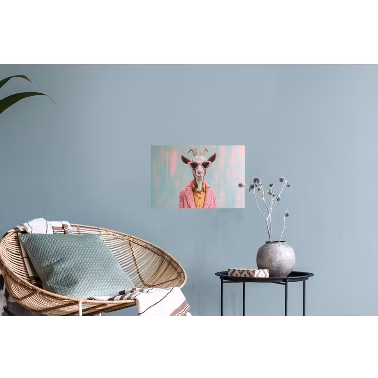 Muursticker - Zonnebril - Roze - Geit - Horen — 4