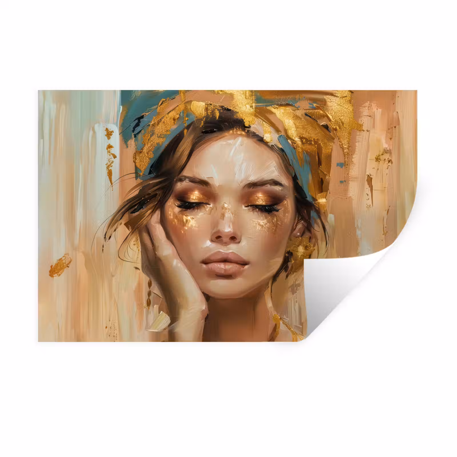 Muursticker - Vrouwen - Portret - Luxe - Goud — 1