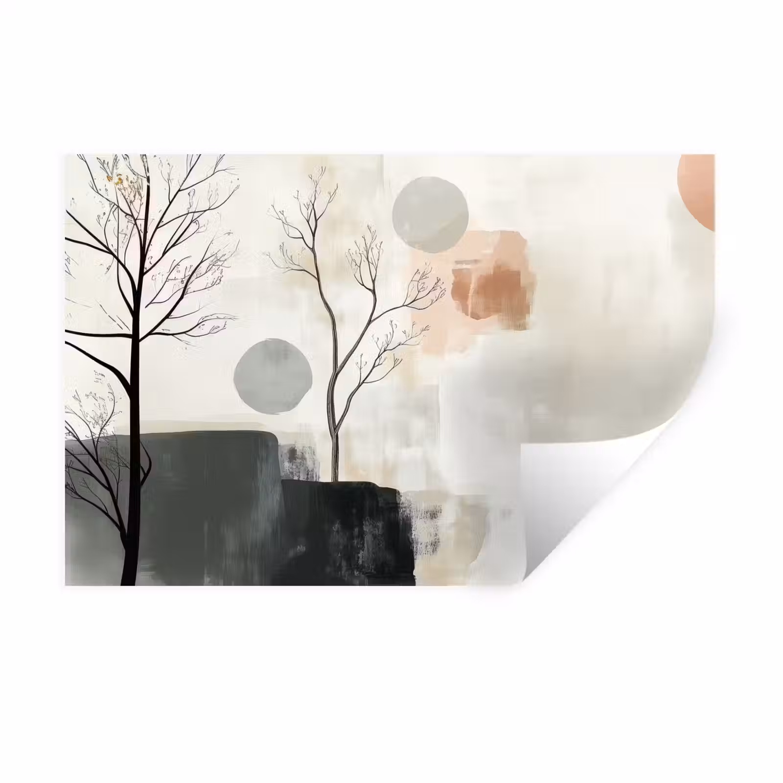 Muursticker - Wabi sabi - Beige - Plant — 1