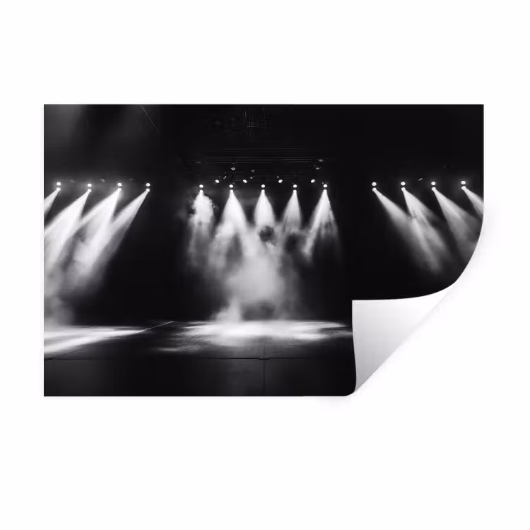 Muursticker - Theaterzaal - Mist - Spotlights - Zwart — 1