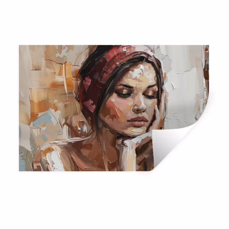 Muursticker - Vrouw - Verflook - Portret - Modern — 1