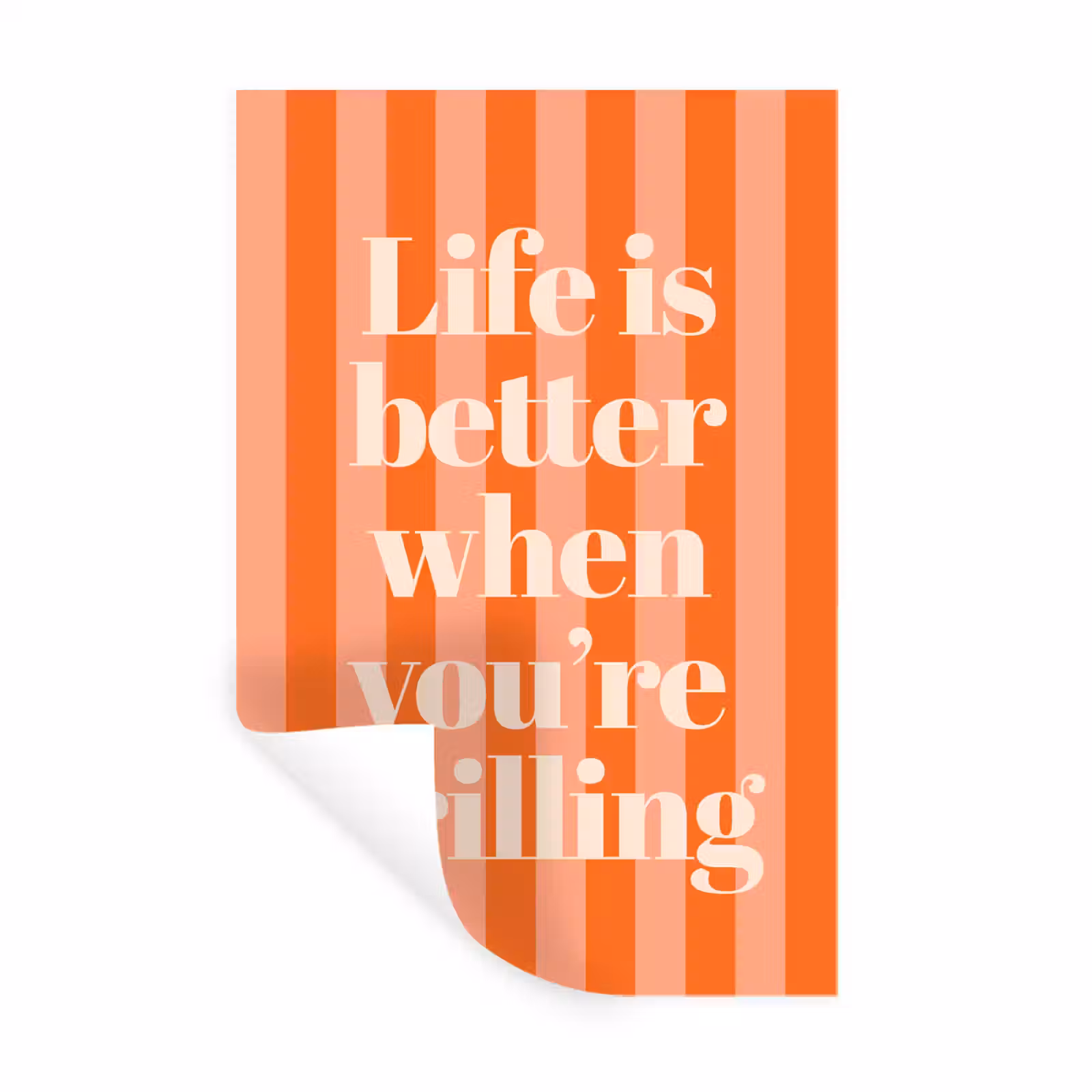 Muursticker - Tekst - Gestreept - Oranje - Zomer — 1