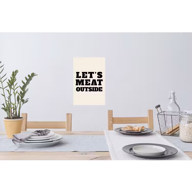 Muursticker - Tekst - Blokletters - Zwart - Vlees — 3