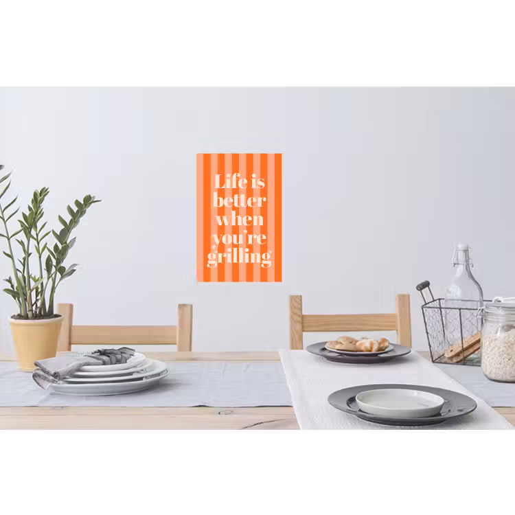 Muursticker - Tekst - Gestreept - Oranje - Zomer — 3