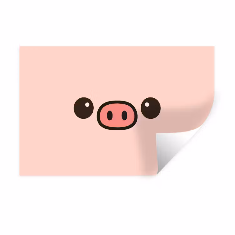 Muursticker - Varken - Roze - Minimalistisch — 1