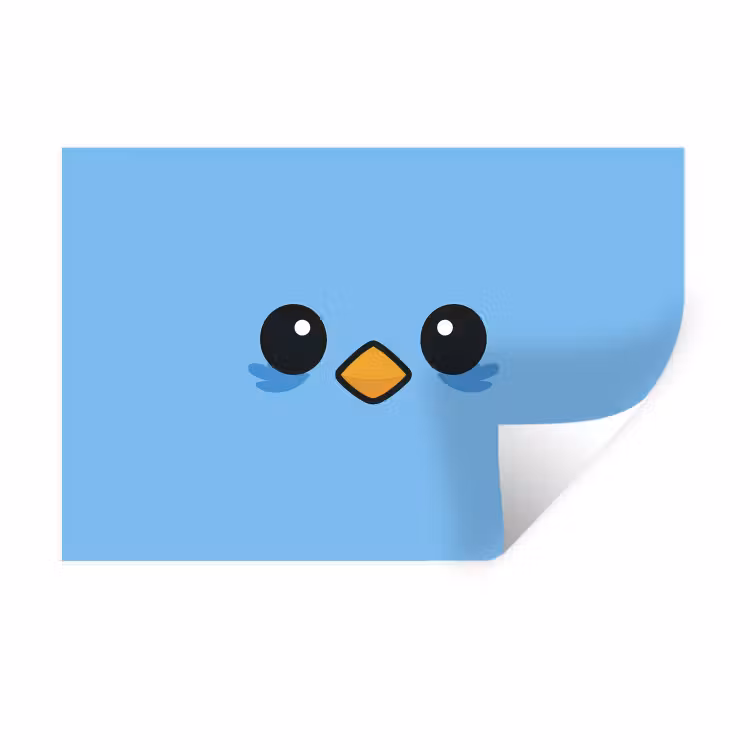 Muursticker - Vogel - Blauw - Eenvoudig — 1
