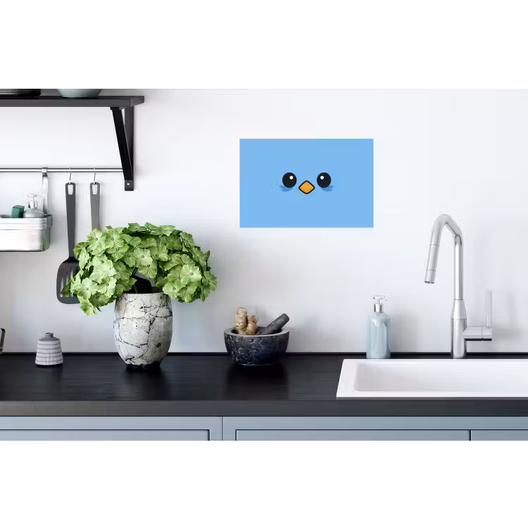 Muursticker - Vogel - Blauw - Eenvoudig — 2