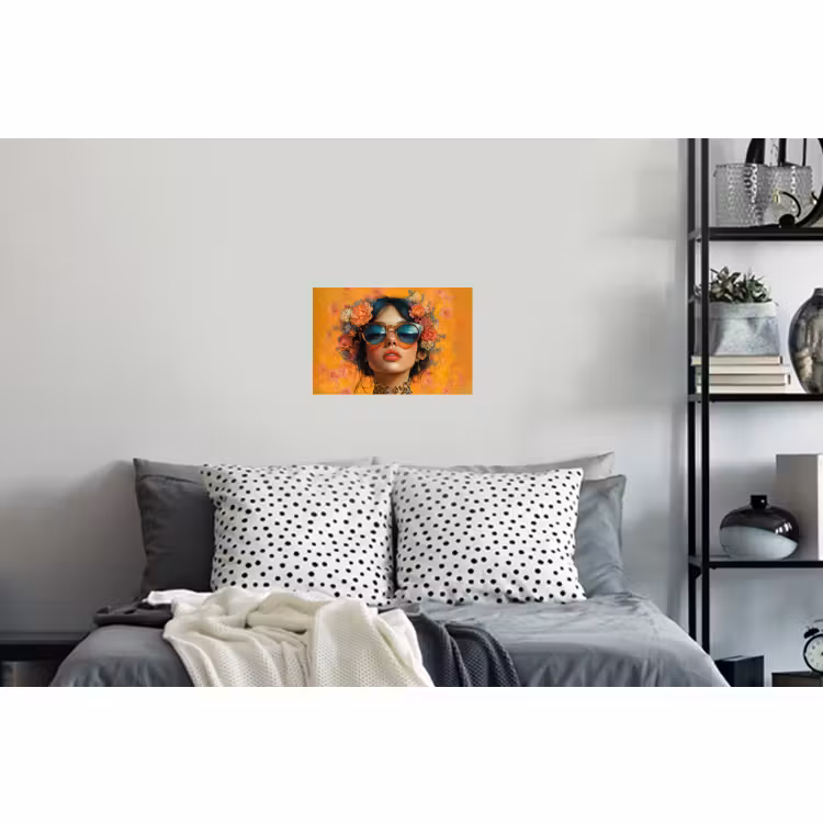 Muursticker - Vrouw - Bloemen - Aesthetic - Oranje — 5