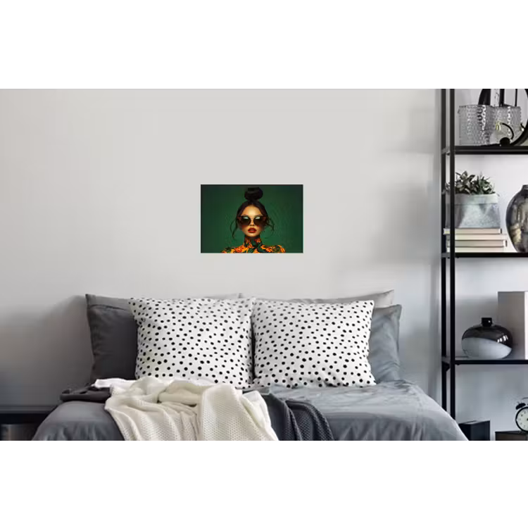 Muursticker - Vrouw - Groen - Modern - Bril - Abstract — 5