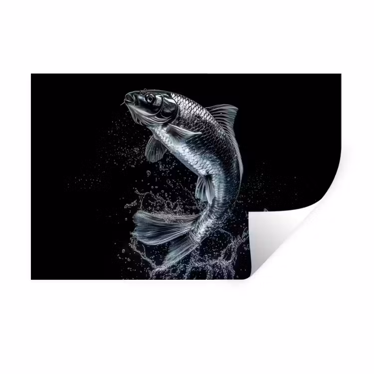 Muursticker - Vis - Koi - Zwart - Water — 1