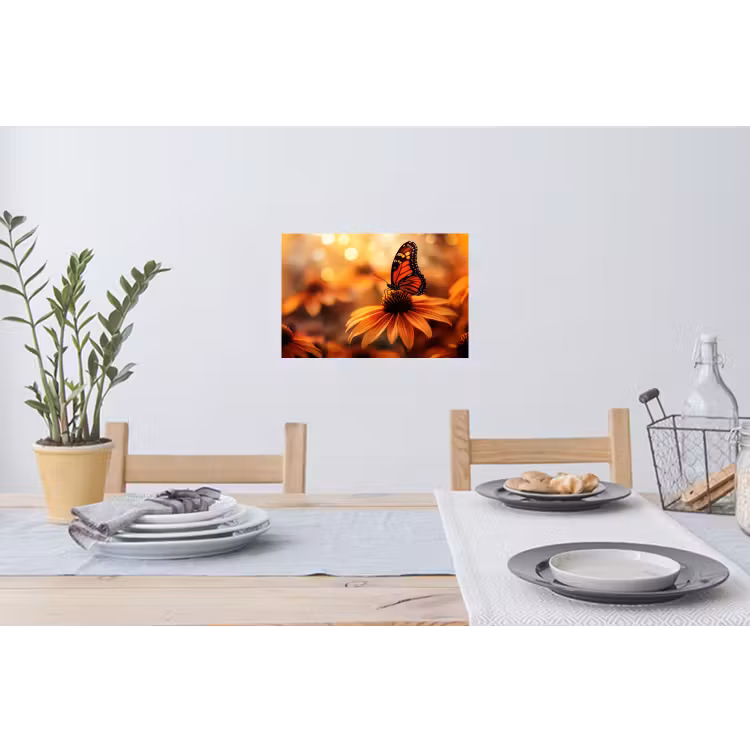 Muursticker - Vlinder - Bloemen - Oranje — 3